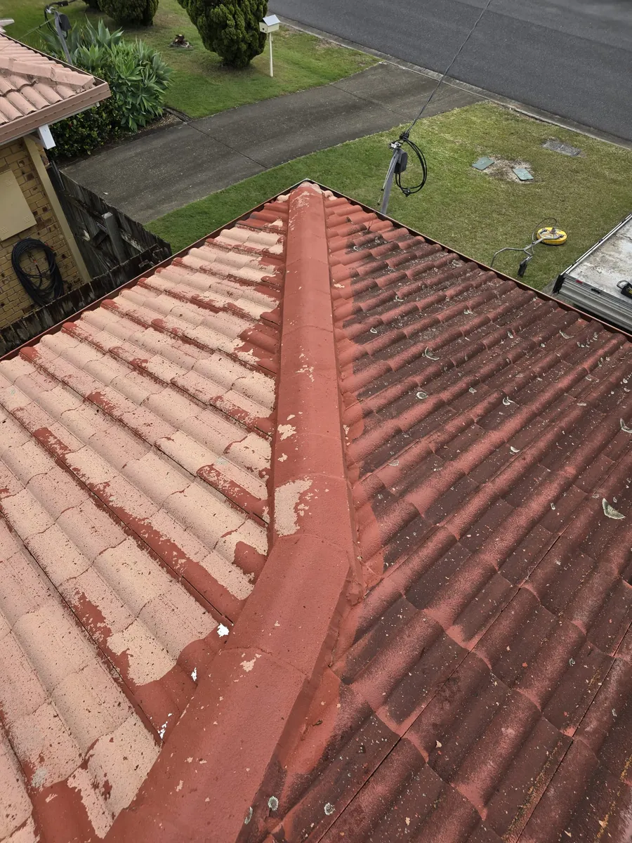Terracotta roof before restoration