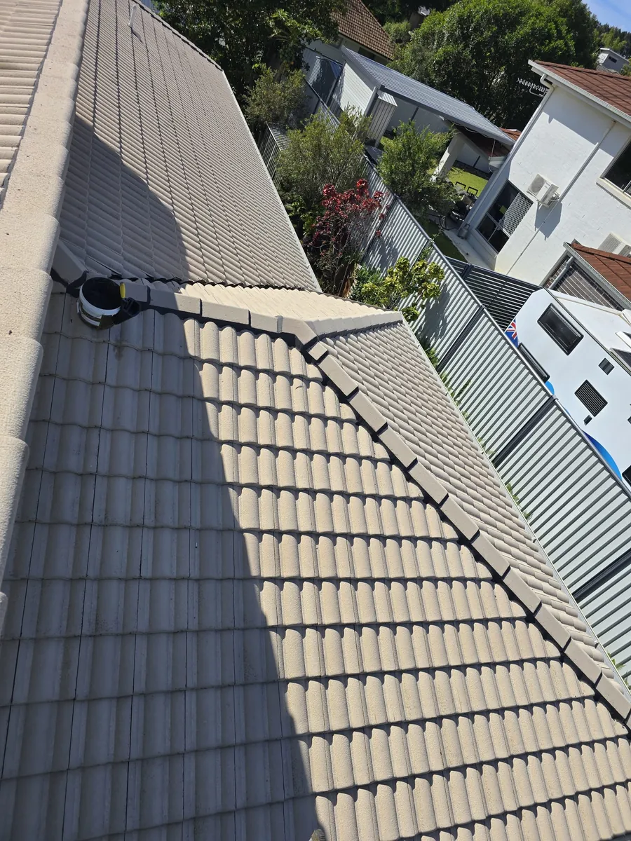 Concrete tile roof after restoration