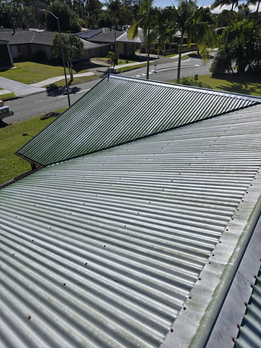 Metal roof before recoating