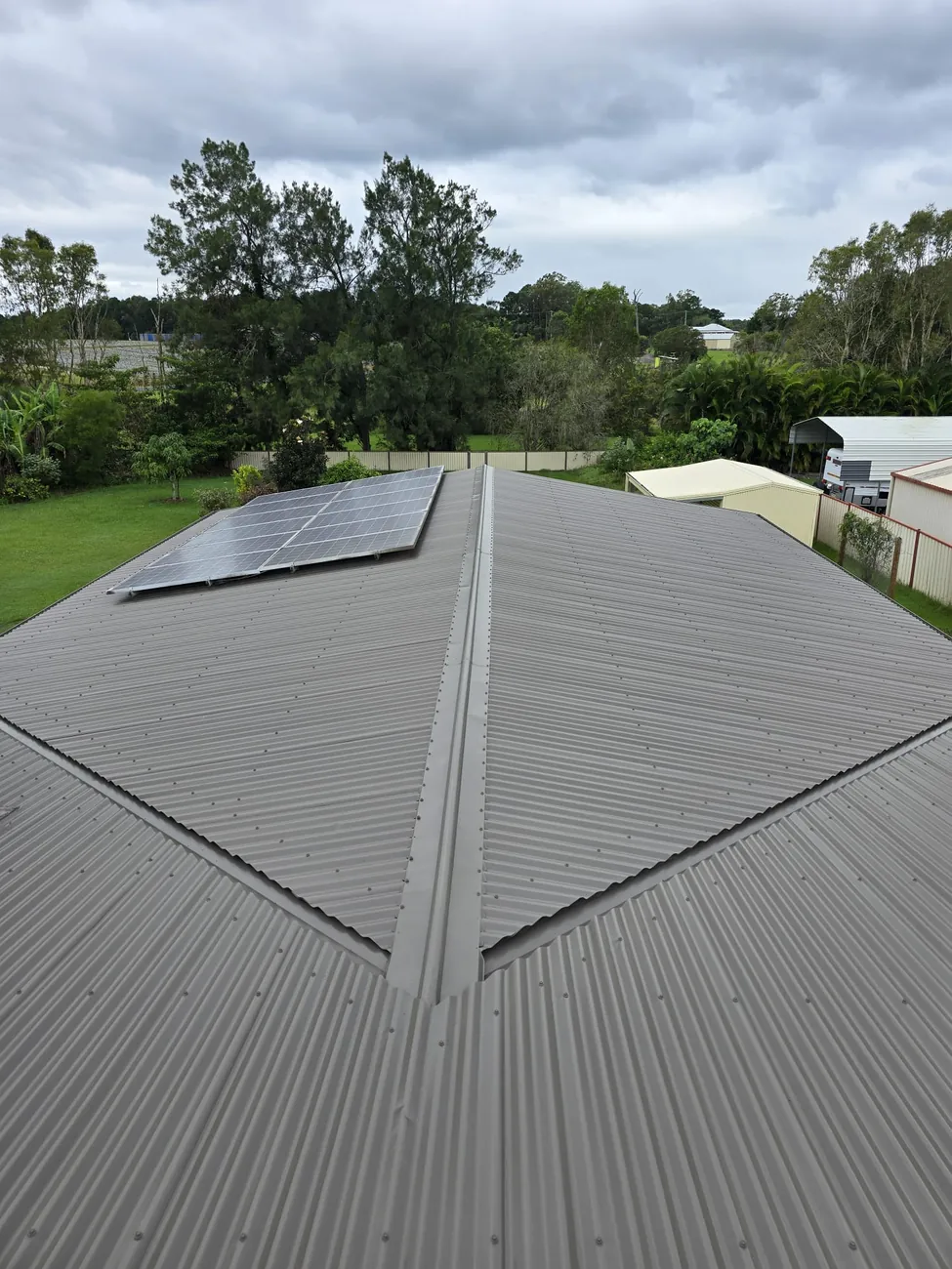 Charcoal metal roof restoration